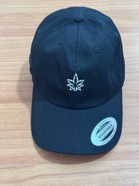 Weedmaps Black Adjustable Dad Hat White Logo NWT
